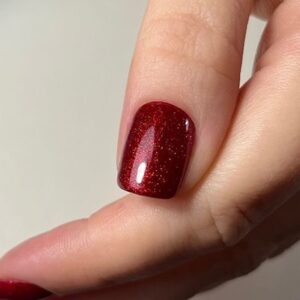 Red Glitter Nails at Natural Beauty Salon in Lisburn