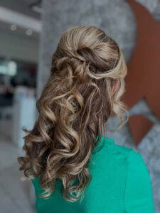 Half up, half down hairstyle at Natural Hair Company, Belfast